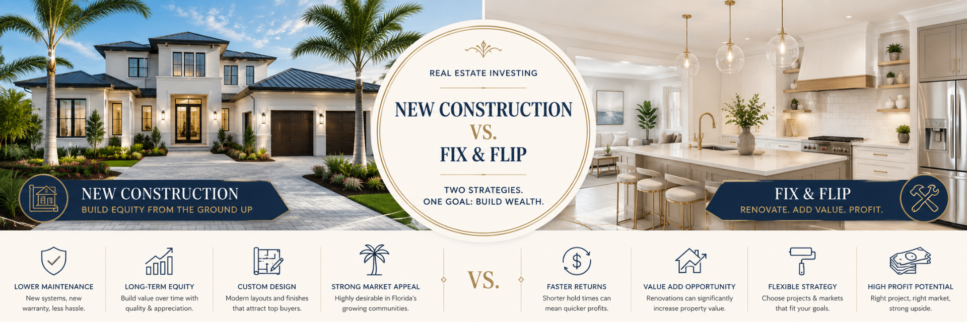 New Construction vs Fix and Flip — SB PRIME HOMES CORP investment strategy comparison